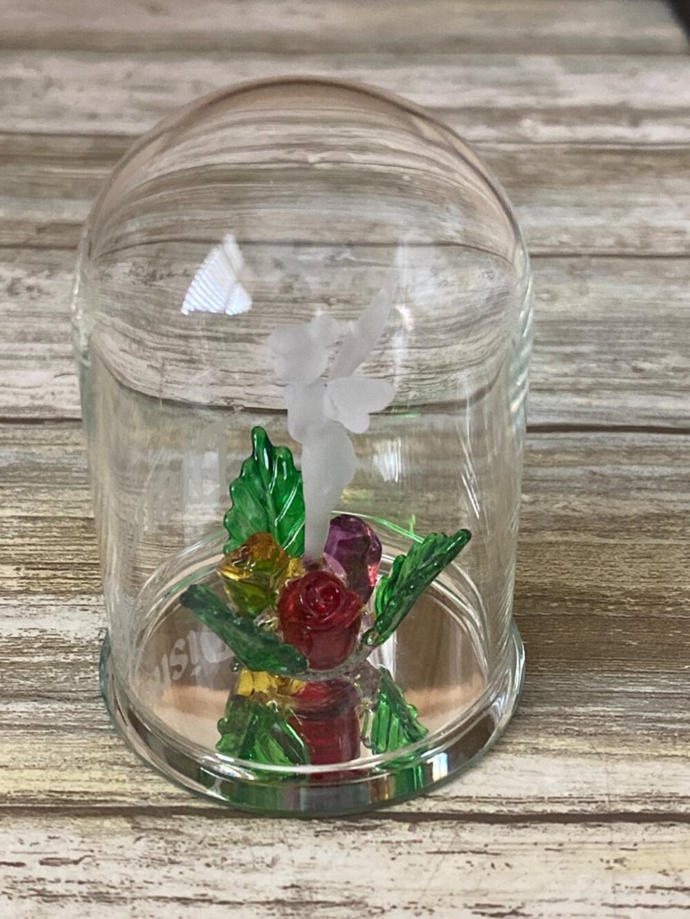 Disney Disneyland Tinker Bell Mini Glass 3" Dome Cloche Pre-owned w/No Box - Picture 2 of 7